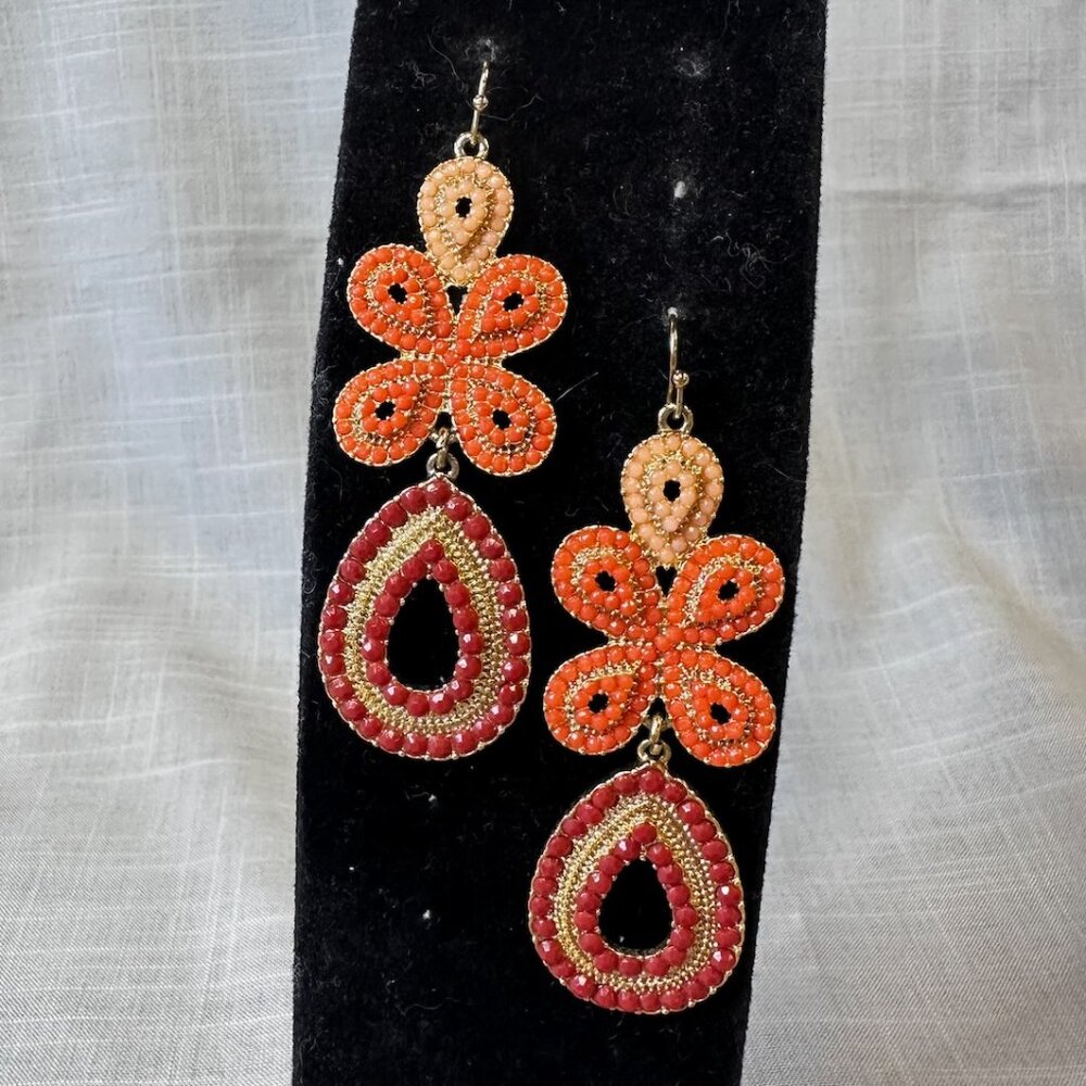 Stella & Dot Coral Capri Chandelier Earrings